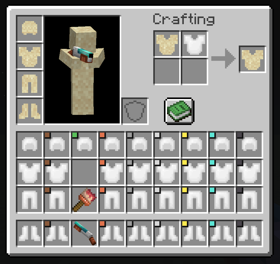Crafting a copy of a painted chestplate from a blank one