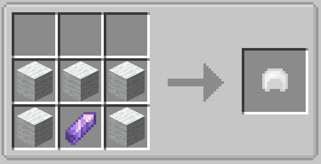 Chameleon helmet recipe: five white wool and one amethyst shard